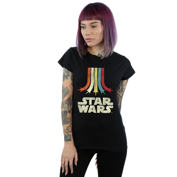Star Wars Womens/Ladies Retro Rainbow Cotton T-Shirt