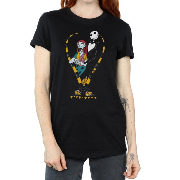 Disney Womens/Ladies Nightmare Before Christmas Jack And Sally Love Cotton Boyfriend T-Shirt
