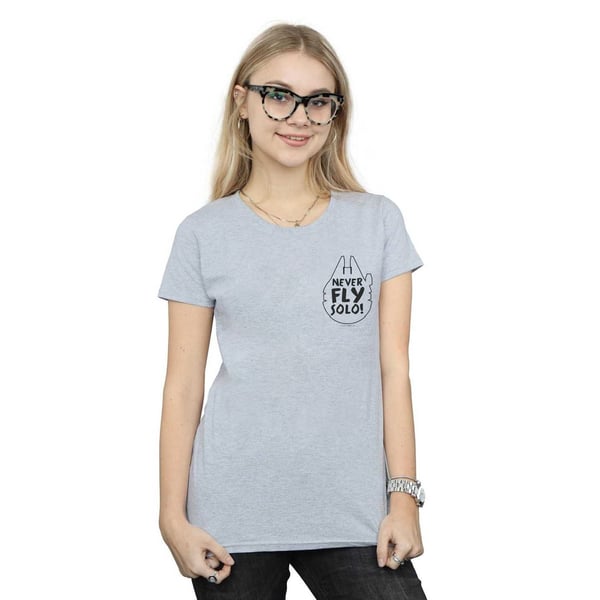 Star Wars Womens/Ladies Never Fly Solo Cotton T-Shirt