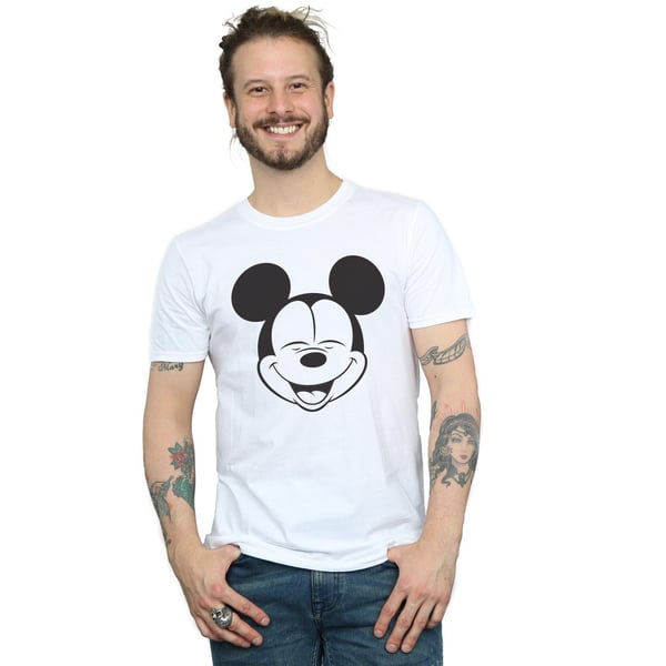 Disney Mens Mickey Mouse Closed Eyes T-Shirt