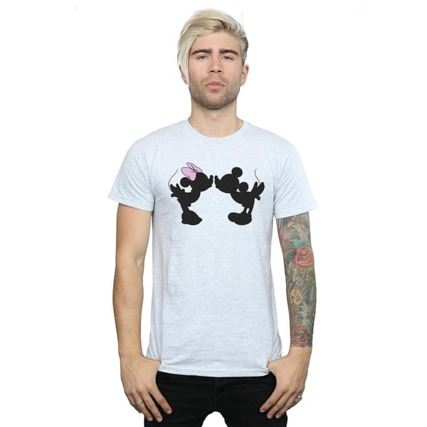 Disney Mens Mickey Minnie Kiss Silhouette T-Shirt