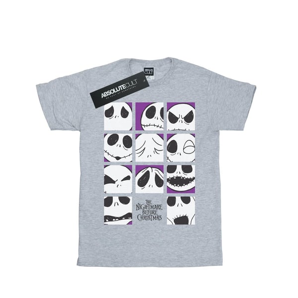 Disney Womens/Ladies Nightmare Before Christmas Many Faces Of Jack Squares Cotton Boyfriend T-Shirt