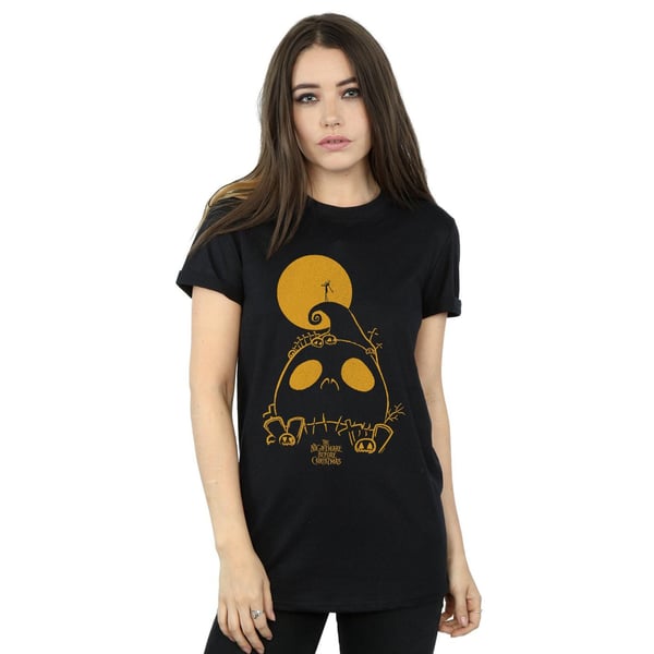 Disney Womens/Ladies Nightmare Before Christmas Jack Skellington Cemetary Cotton Boyfriend T-Shirt