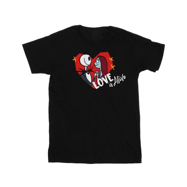 Disney Dam/Dam The Nightmare Before Christmas Love Is Alive T-shirt i bomull med boyfriend-passform