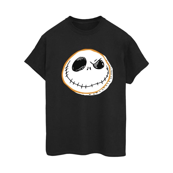 Disney Womens/Ladies The Nightmare Before Christmas Jack Face Cotton Boyfriend T-Shirt