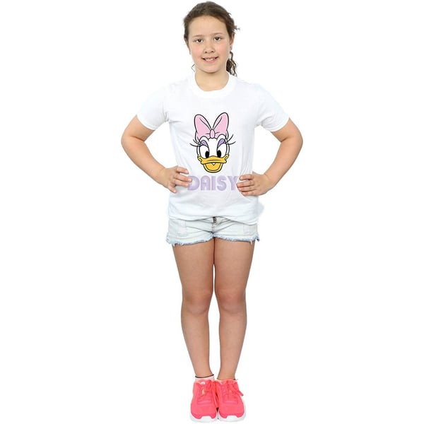 Disney Girls Daisy Duck Face Cotton T-Shirt