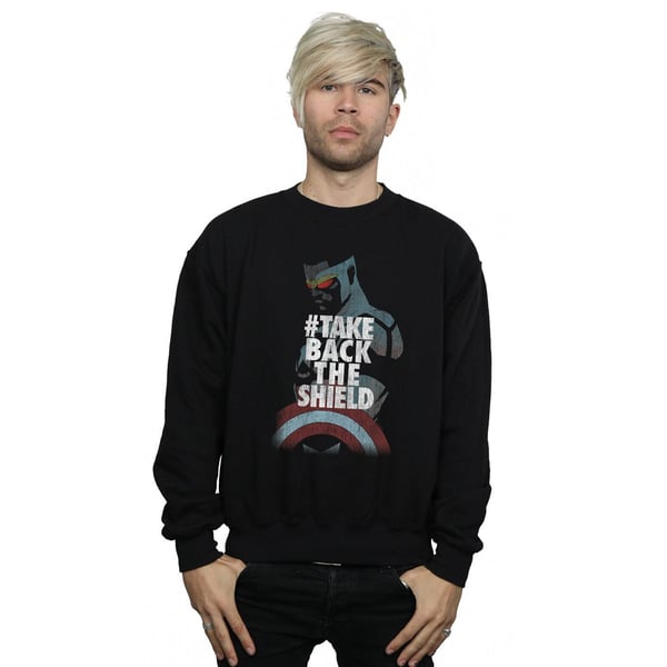 Marvel Mens Captain America Sam Wilson Take Back The Shield Sweatshirt