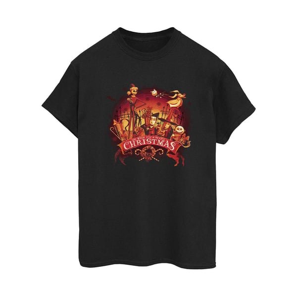 Disney Womens/Ladies The Nightmare Before Christmas Scary Christmas Cotton Boyfriend T-Shirt