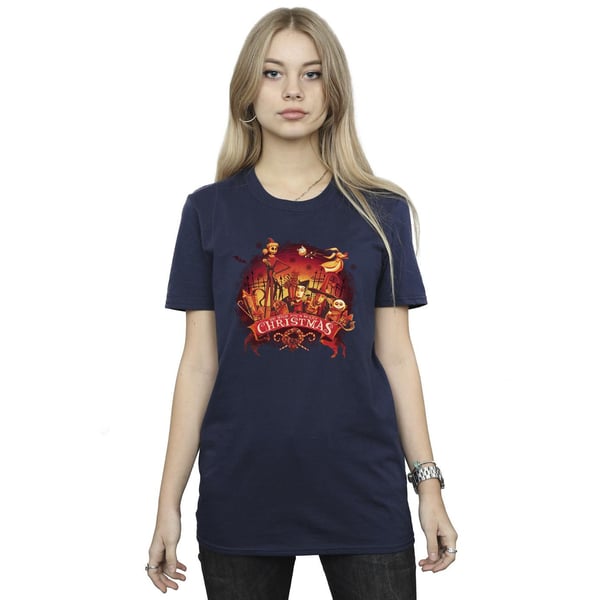 Disney Womens/Ladies The Nightmare Before Christmas Scary Christmas Cotton Boyfriend T-Shirt