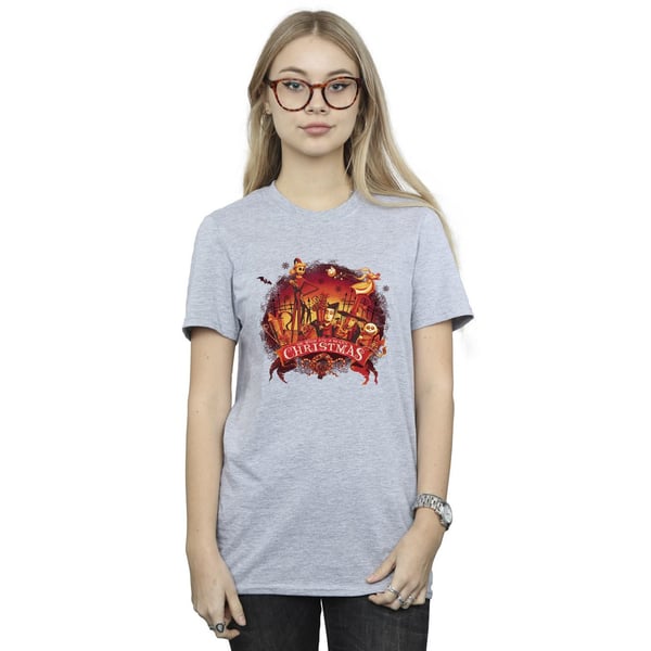 Disney Womens/Ladies The Nightmare Before Christmas Scary Christmas Cotton Boyfriend T-Shirt