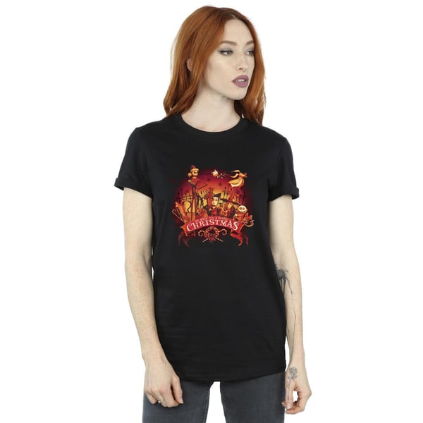 Disney Womens/Ladies The Nightmare Before Christmas Scary Christmas Cotton Boyfriend T-Shirt
