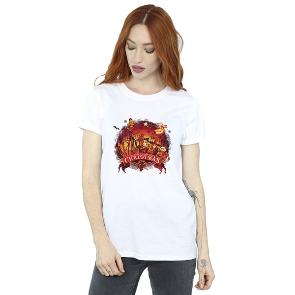 Disney Womens/Ladies The Nightmare Before Christmas Scary Christmas Cotton Boyfriend T-Shirt