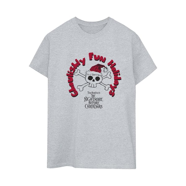 Disney Womens/Ladies The Nightmare Before Christmas Ghouishly Fun Holidays Cotton Boyfriend T-Shirt