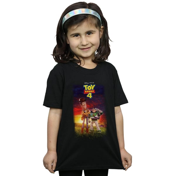 Disney Girls Toy Story 4 Buzz And Woody Poster Cotton T-Shirt