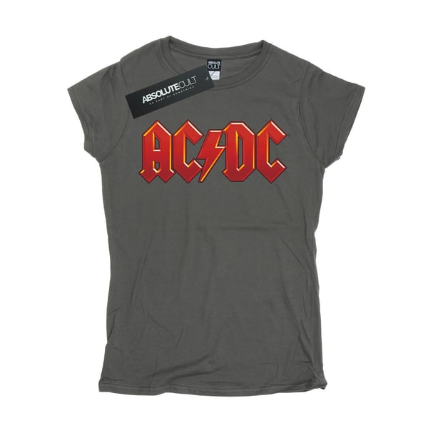 AC/DC naisten tummanpunainen logopainatuksella varustettu puuvillainen T-paita