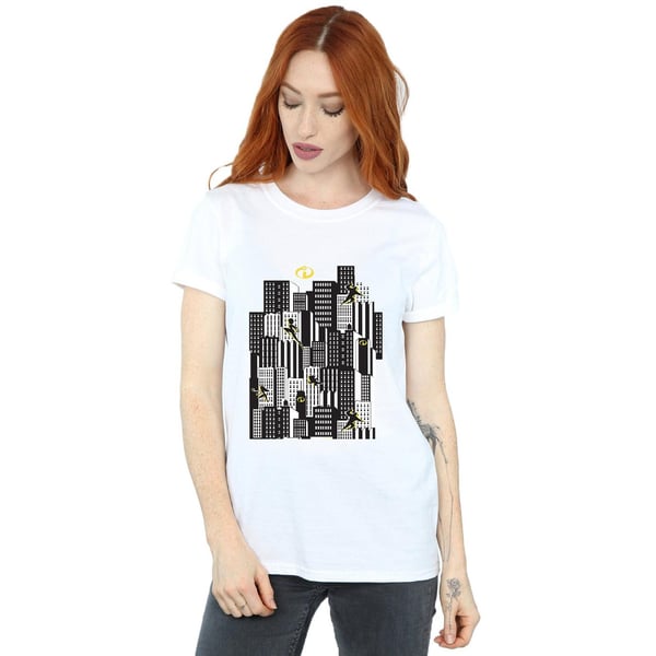 Disney Womens/Ladies The Incredibles Skyline Cotton Boyfriend T-Shirt