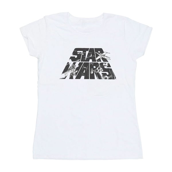 Star Wars Womens/Ladies Logo Space Sketch Cotton T-Shirt