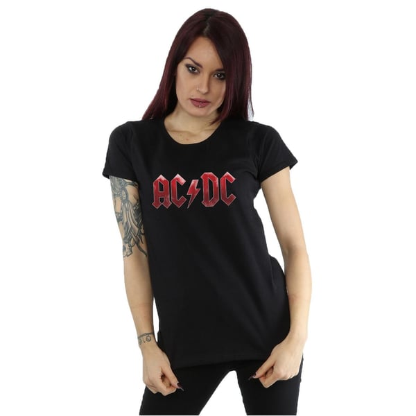 AC/DC Naisten Punainen Ice Logo Puuvilla T-paita