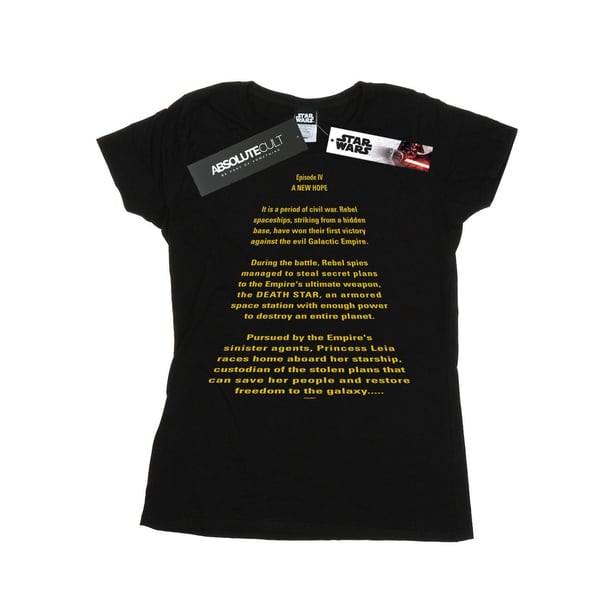Star Wars Womens/Ladies A New Hope Opening Crawl Cotton T-Shirt