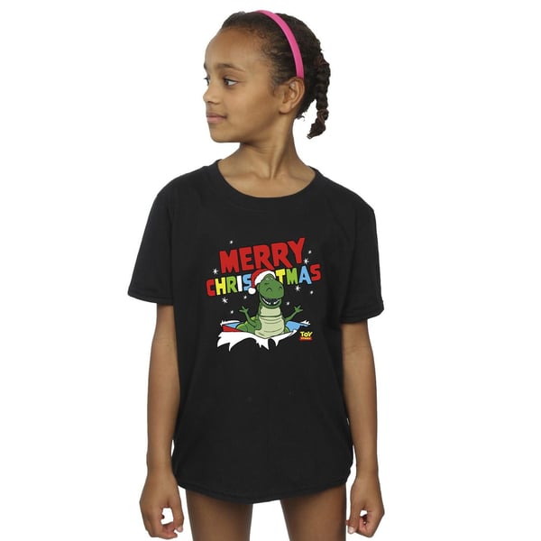 Disney Girls Toy Story Rex Christmas Burst Cotton T-Shirt