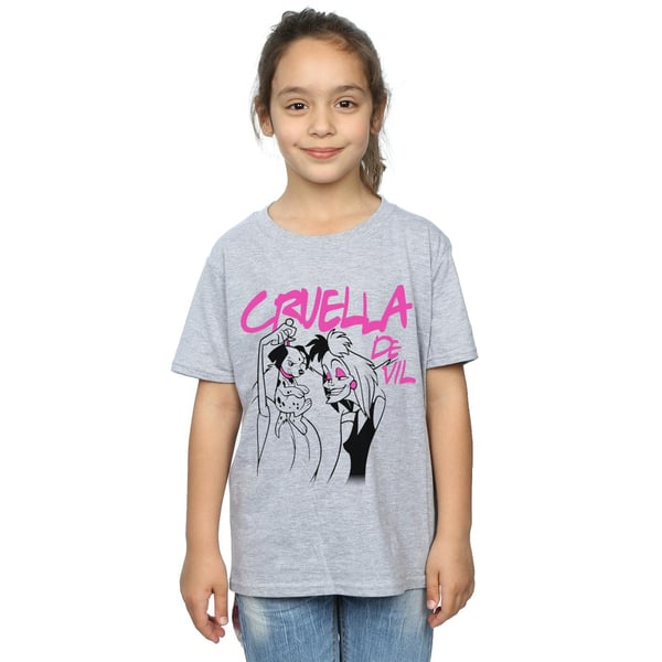 Disney Girls Cruella De Vil Collared Cotton T-Shirt