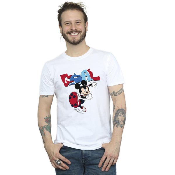 Disney Mens Mickey Mouse Goal Striker Pose T-Shirt