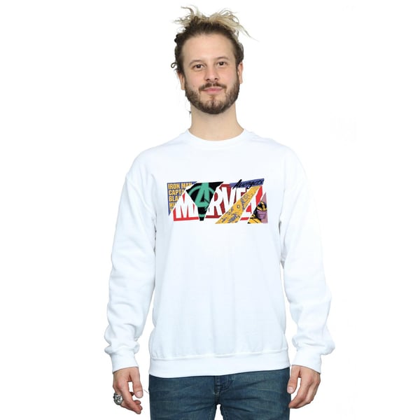 Marvel Mens Collage Logo Sweatshirt