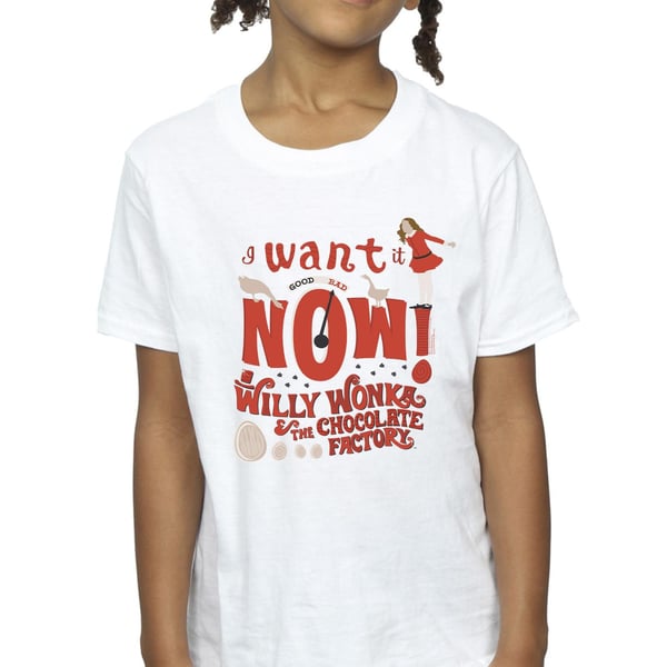 Willy Wonka Girls Verruca Salt I Want It Now Cotton T-Shirt