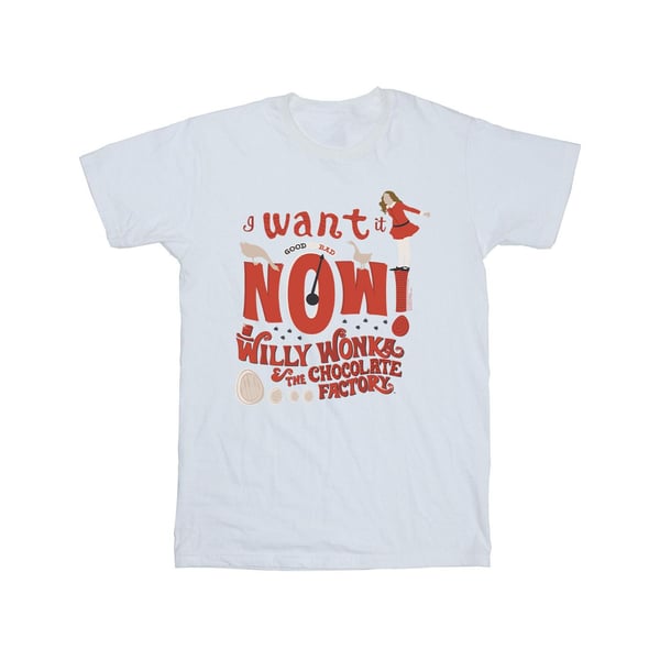 Willy Wonka Girls Verruca Salt I Want It Now Cotton T-Shirt
