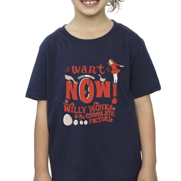 Willy Wonka Girls Verruca Salt I Want It Now Cotton T-Shirt