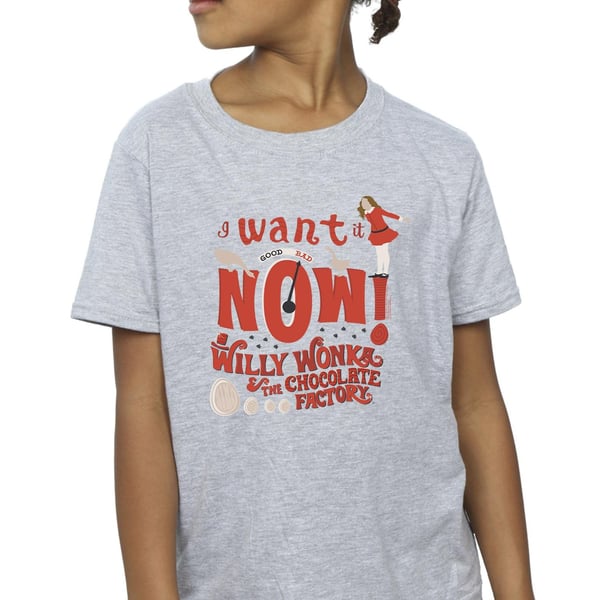 Willy Wonka Girls Verruca Salt I Want It Now Cotton T-Shirt