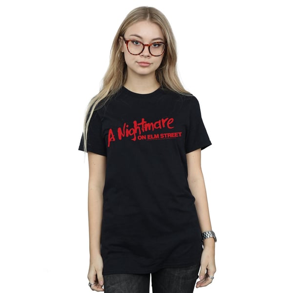 A Nightmare On Elm Street Womens/Ladies Red Logo Cotton Boyfriend T-Shirt