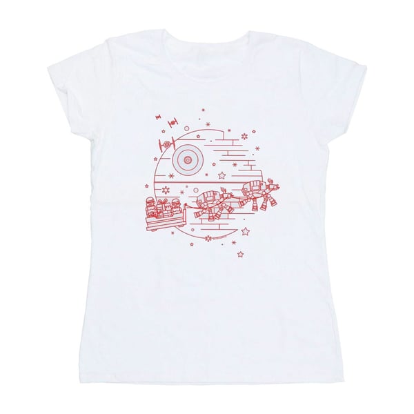 Star Wars Womens/Ladies Death Star Sleigh Cotton T-Shirt