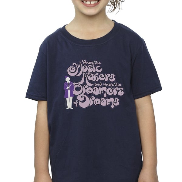 Willy Wonka Girls Dreamers Text Cotton T-Shirt