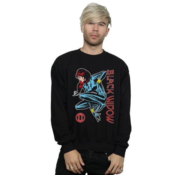 Marvel Mens Black Widow In Action Sweatshirt