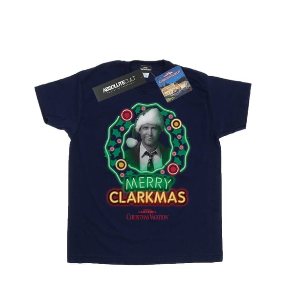 National Lampoon´s Christmas Vacation Womens/Ladies Greyscale Clarkmas Cotton Boyfriend T-Shirt