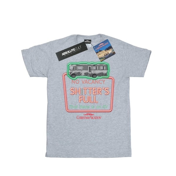 National Lampoon´s Christmas Vacation Womens/Ladies Greyscale No Vacancy Cotton Boyfriend T-Shirt