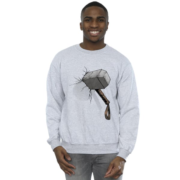 Marvel Universe Mens Thor Hammer Crack Sweatshirt