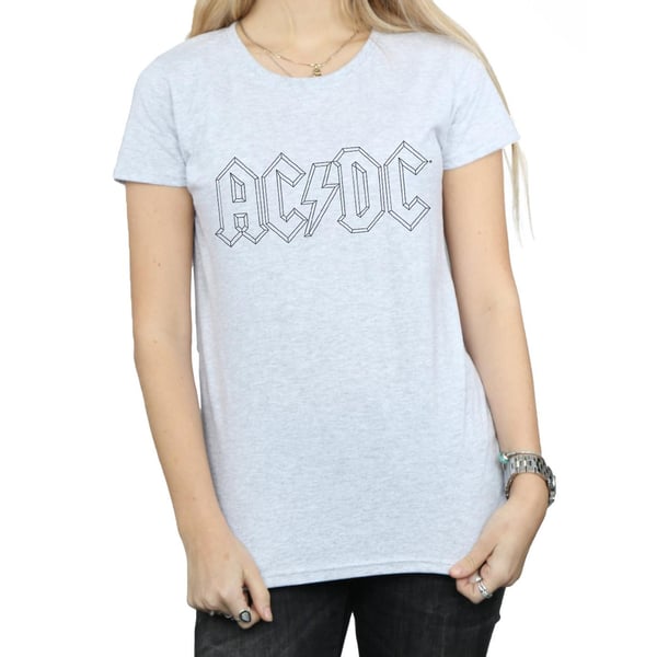 AC/DC Womens/Ladies Black Outline Logo Cotton T-Shirt