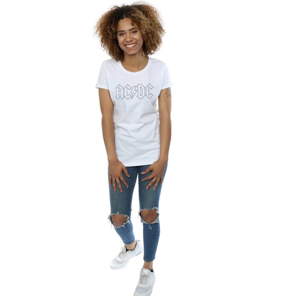 AC/DC Womens/Ladies Black Outline Logo Cotton T-Shirt