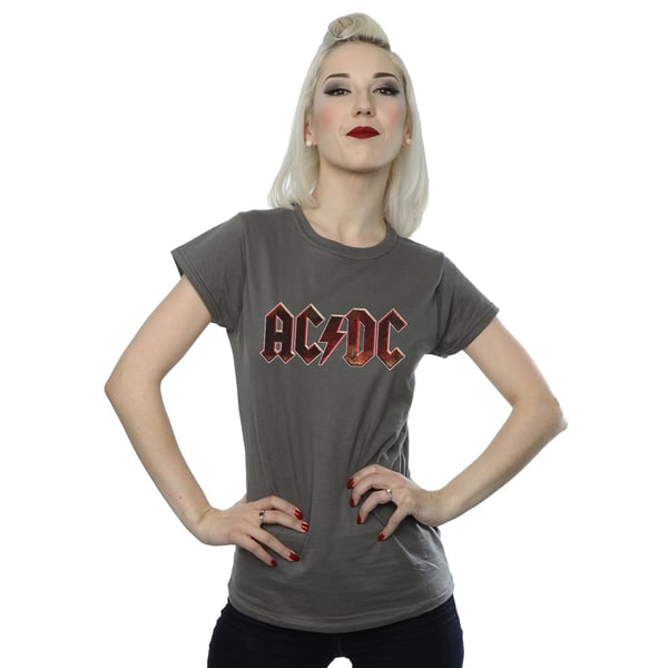 AC/DC Womens/Ladies Raw Distressed Logo Cotton T-Shirt