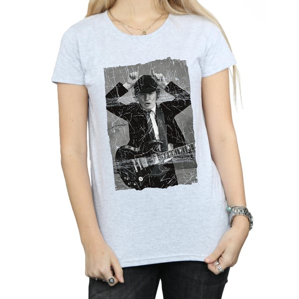 AC/DC Womens/Ladies Angus Young Distressed Photo Cotton T-Shirt