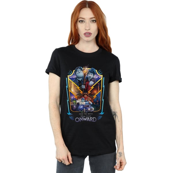 Disney Womens/Ladies Onward Group Crest Cotton Boyfriend T-Shirt