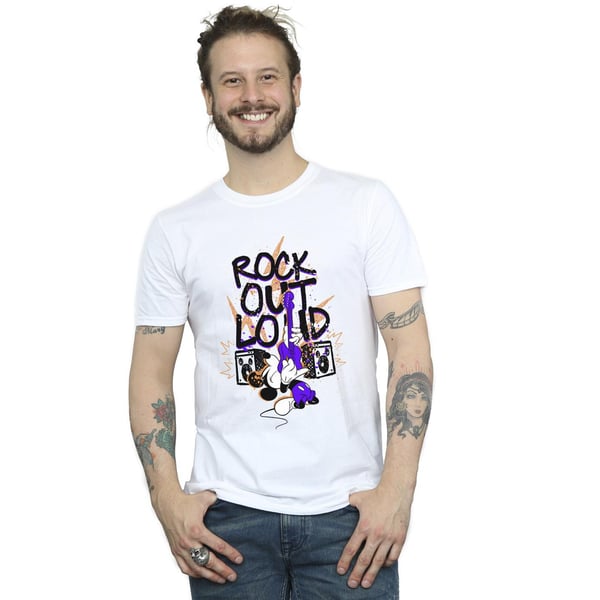 Disney Mens Mickey Mouse Rock Out Loud T-Shirt