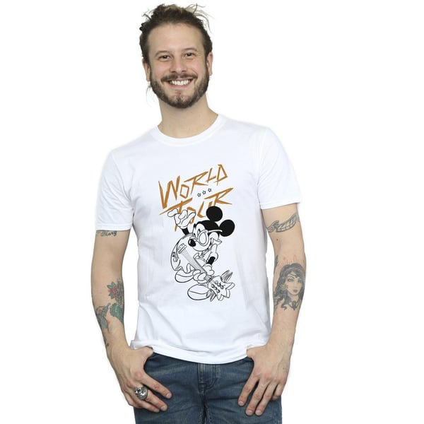 Disney Mens Mickey Mouse World Tour Line T-Shirt