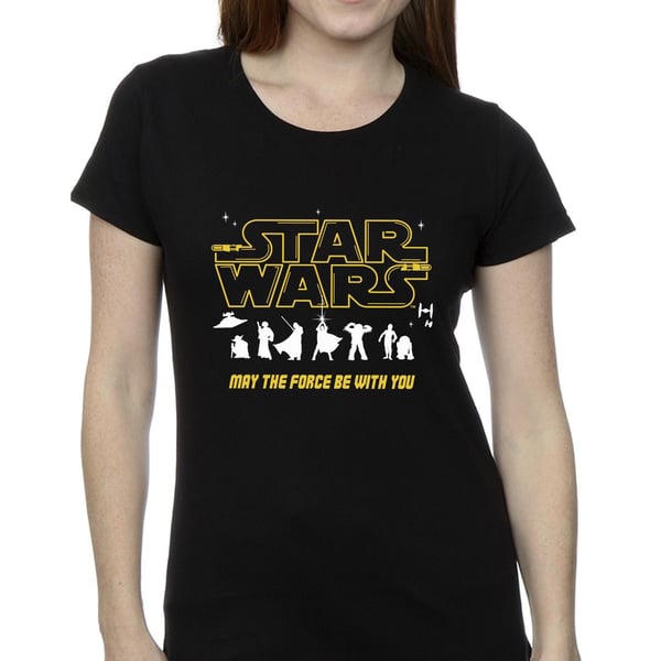 Star Wars Womens/Ladies Silhouettes Force Cotton T-Shirt