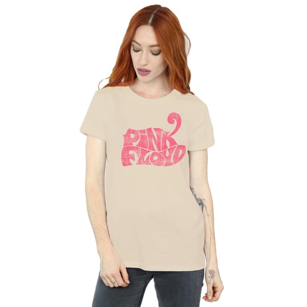 Pink Floyd Womens/Ladies Retro Logo Cotton Boyfriend T-Shirt