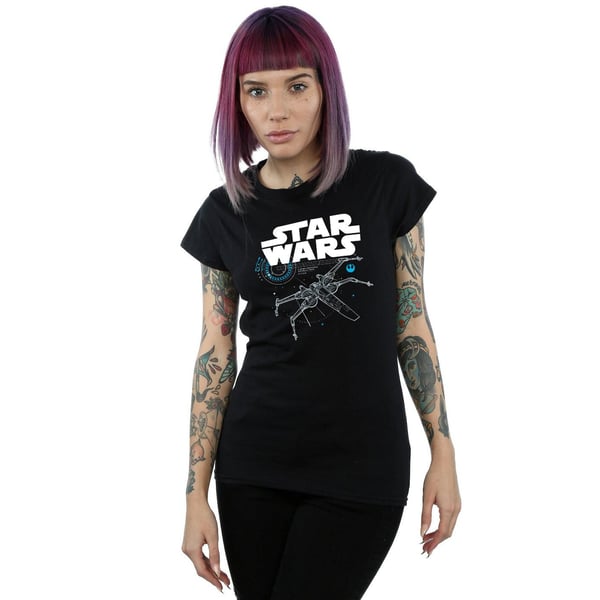 Star Wars Womens/Ladies The Last Jedi X-Wing Cotton T-Shirt