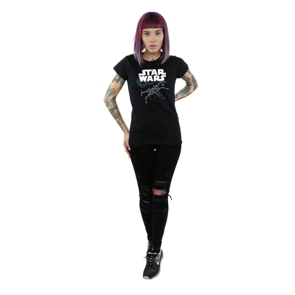 Star Wars Womens/Ladies The Last Jedi X-Wing Cotton T-Shirt