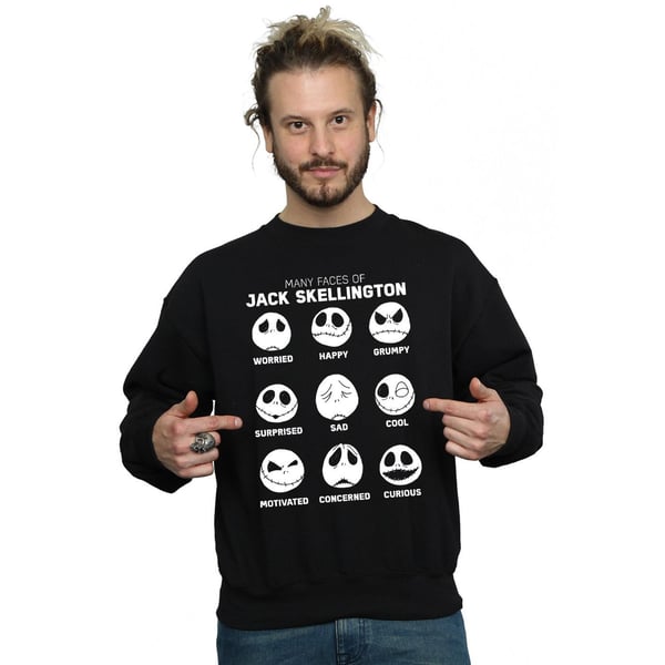 Disney Mens Nightmare Before Christmas The Many Faces Of Jack Sweatshirt